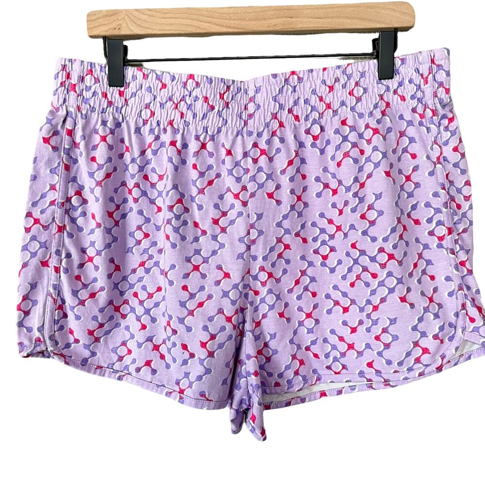 Abound Purple Pull-On Fun Patten Women's Loungewear Comfort New Shorts Small